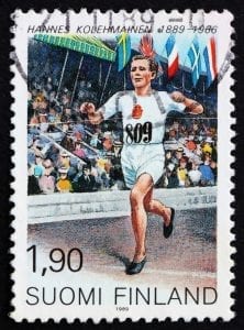 Postage stamp Finland 1989 Hannes Kolehmainen, runner