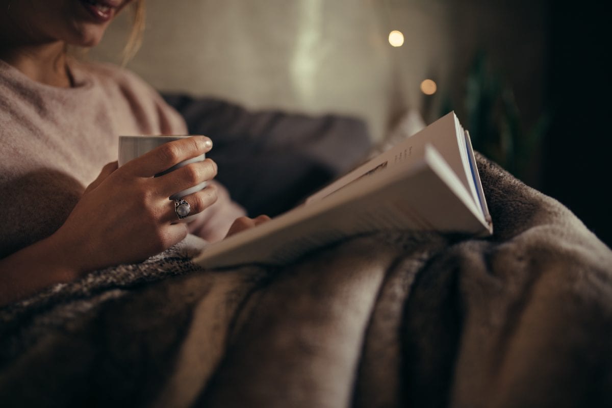 Woman Relaxing and Drinking Tea