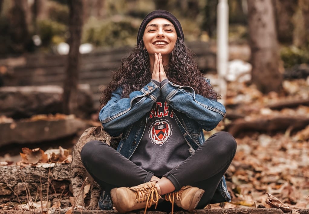 Girl Meditating in Nature