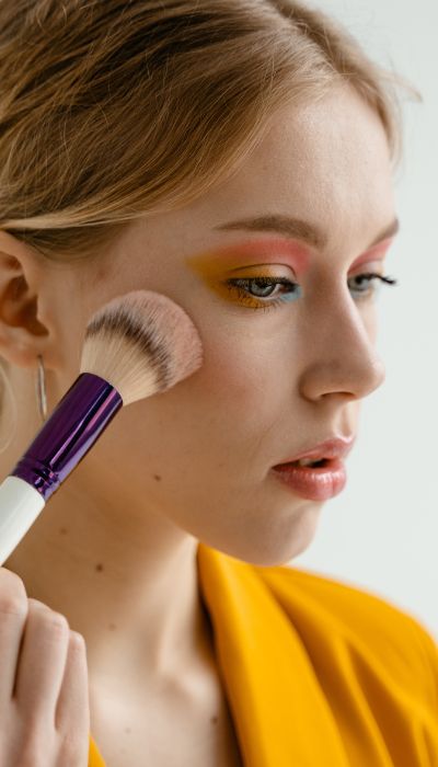 Girl doing her makeup