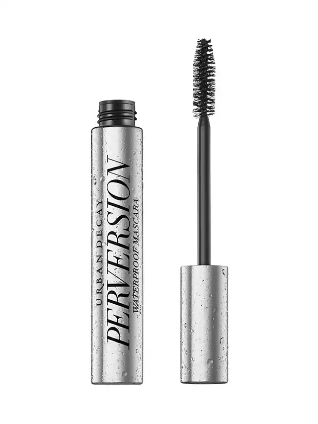 a black mascara tube with a black brush