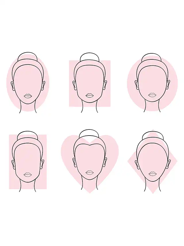 a woman's face with different hair styles